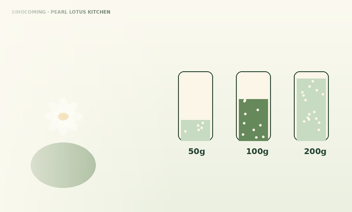 Portion Math: 50 g / 100 g / 200 g Lotus — Servings & Recipes